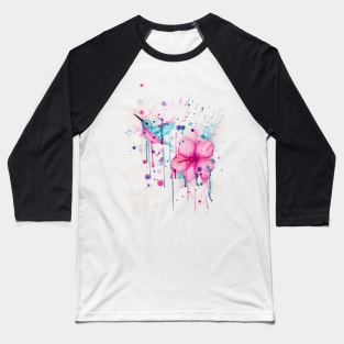 Hibiscus Hummingbird Baseball T-Shirt